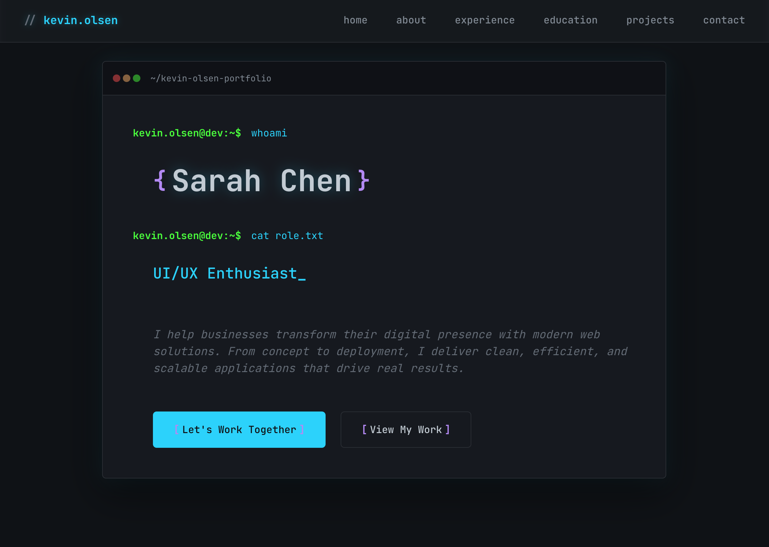 Kevin Olsen - Software Engineer template preview