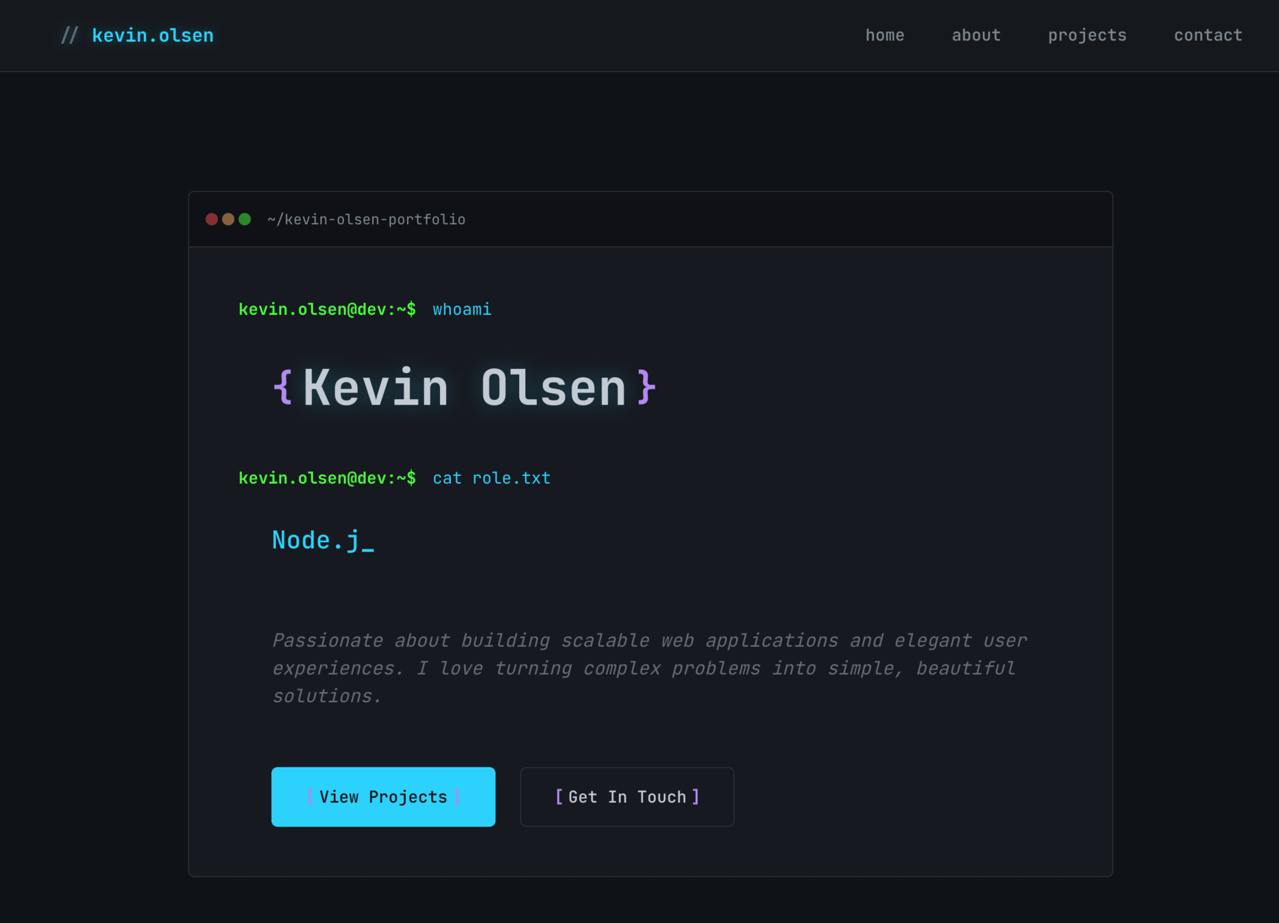 Kevin Olsen - Software Engineer template preview